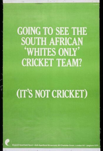 Going to see the South African 'Whites Only' Cricket team? (it's not Cricket)