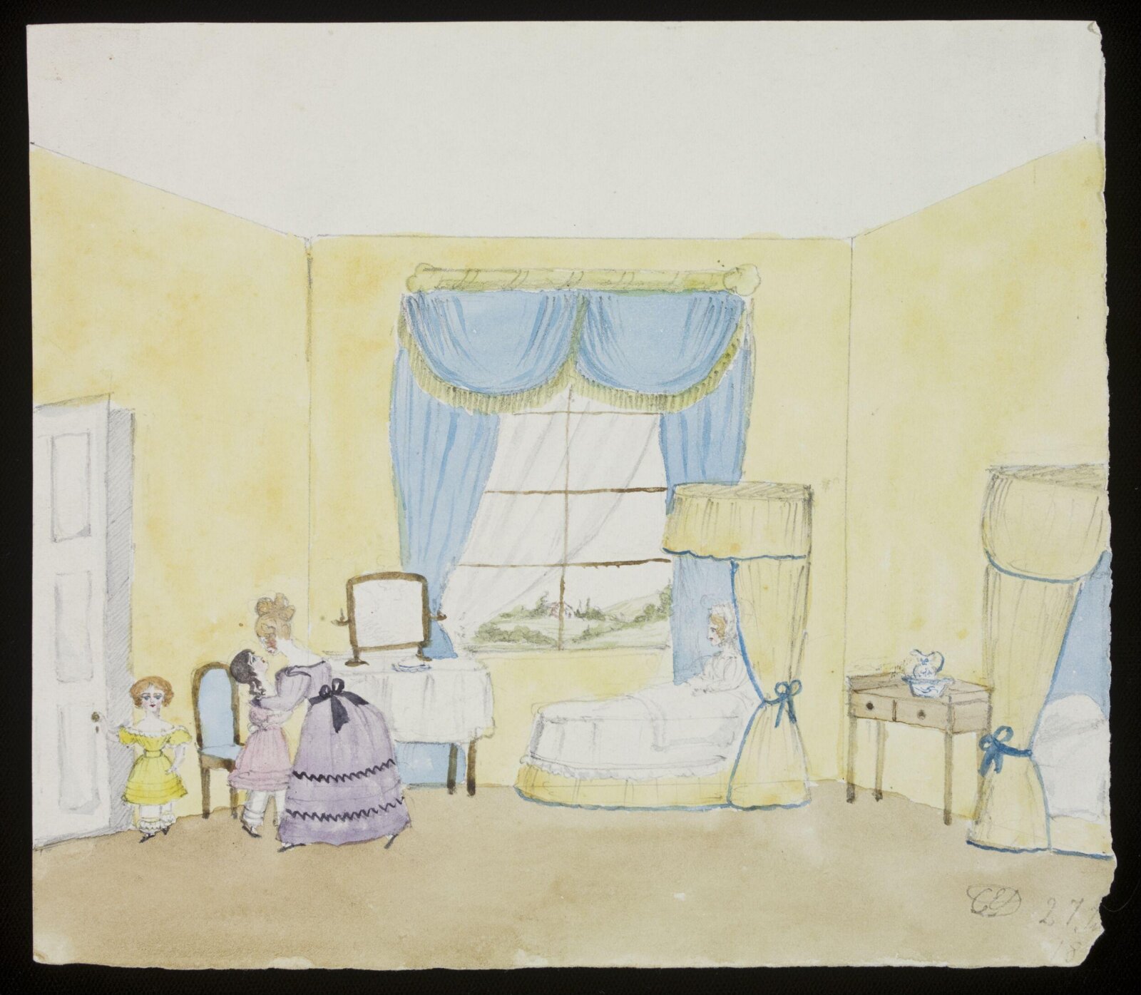 Watercolour drawing, Cecil Elizabeth Drummond, 27 June 1828