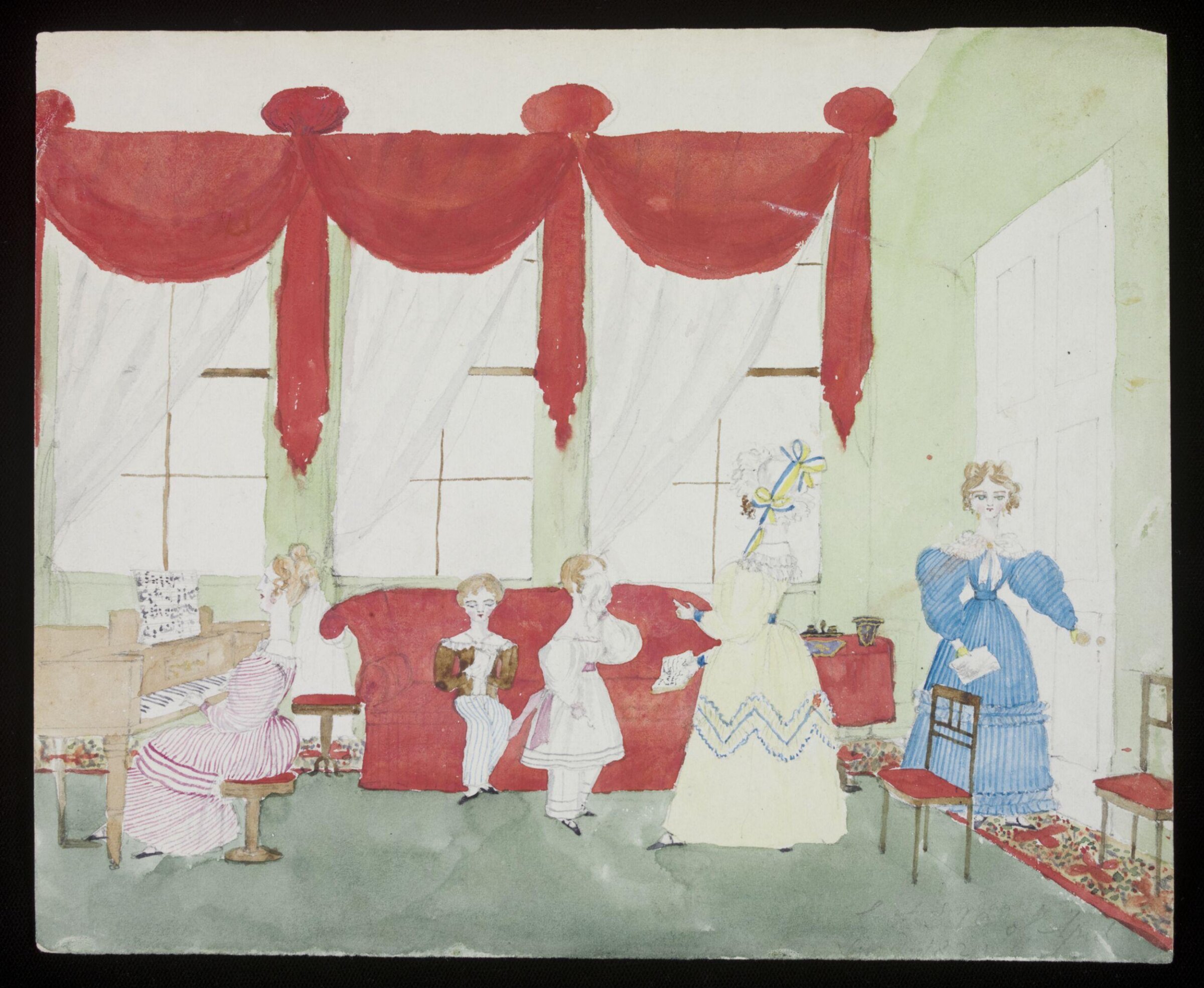 Watercolour drawing, Cecil Elizabeth Drummond, April 1829