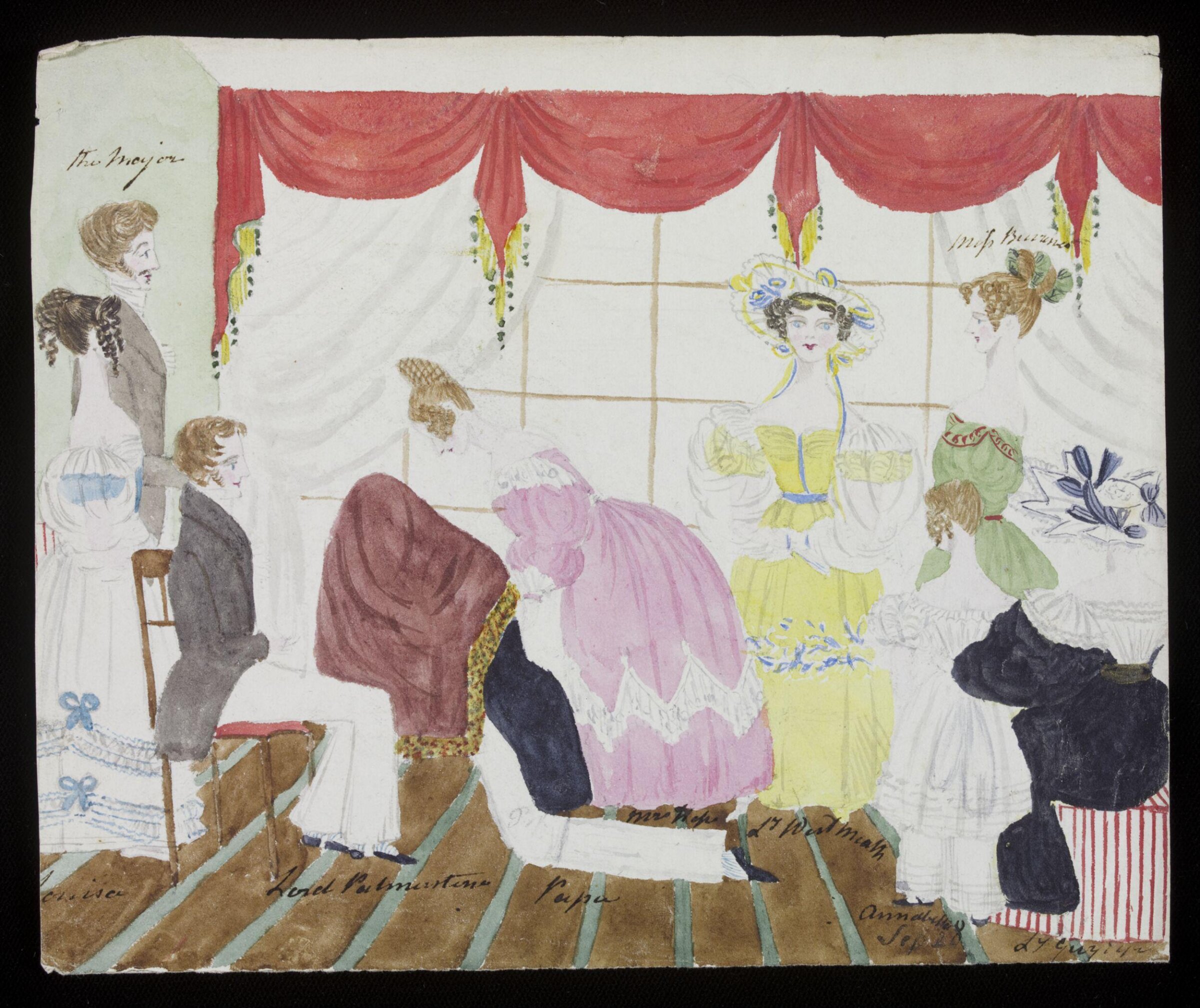 A game of charades, Julia Frances Drummond, 1828