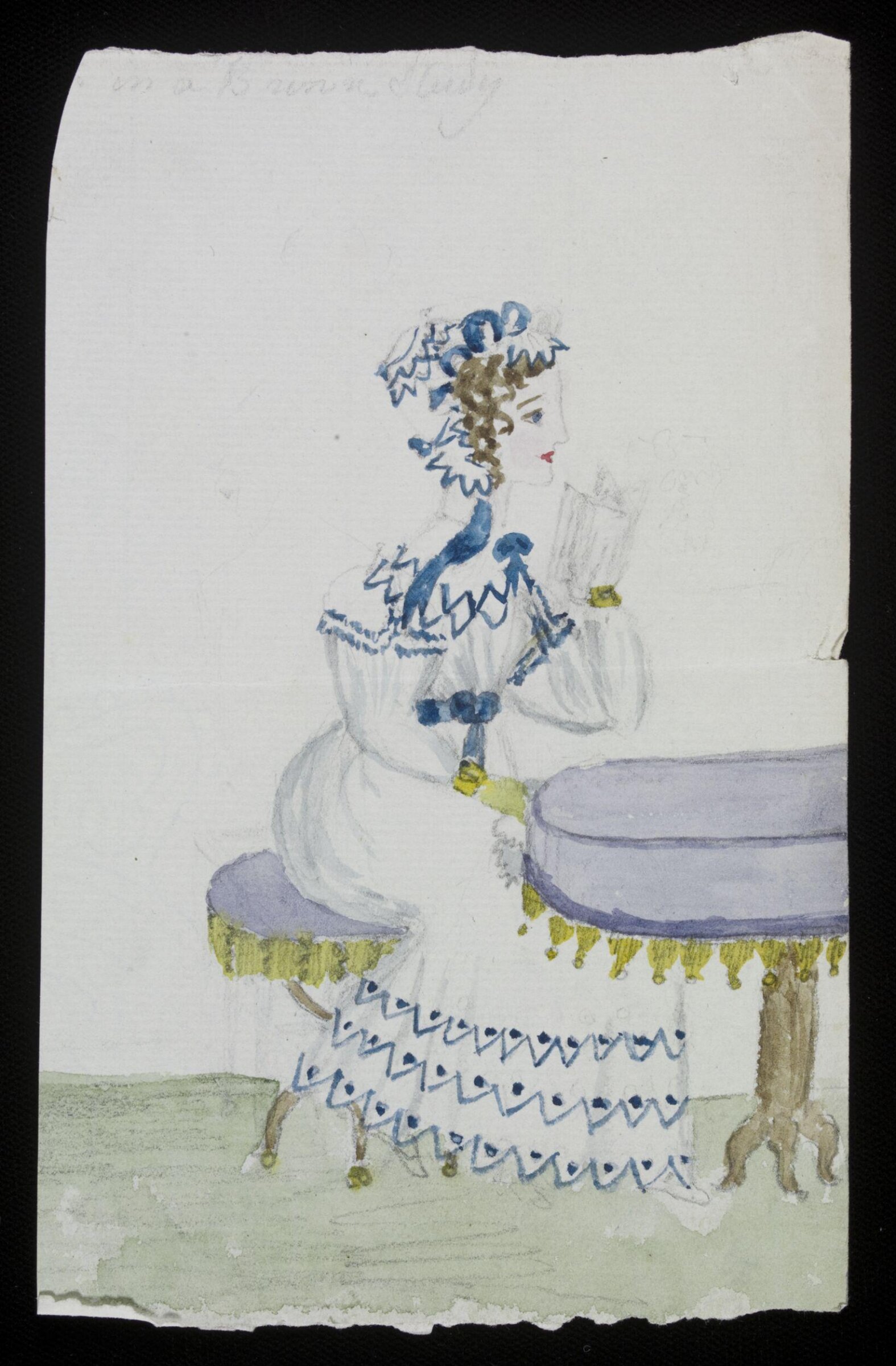 In a brown study, Julia Frances Drummond, ок. 1830
