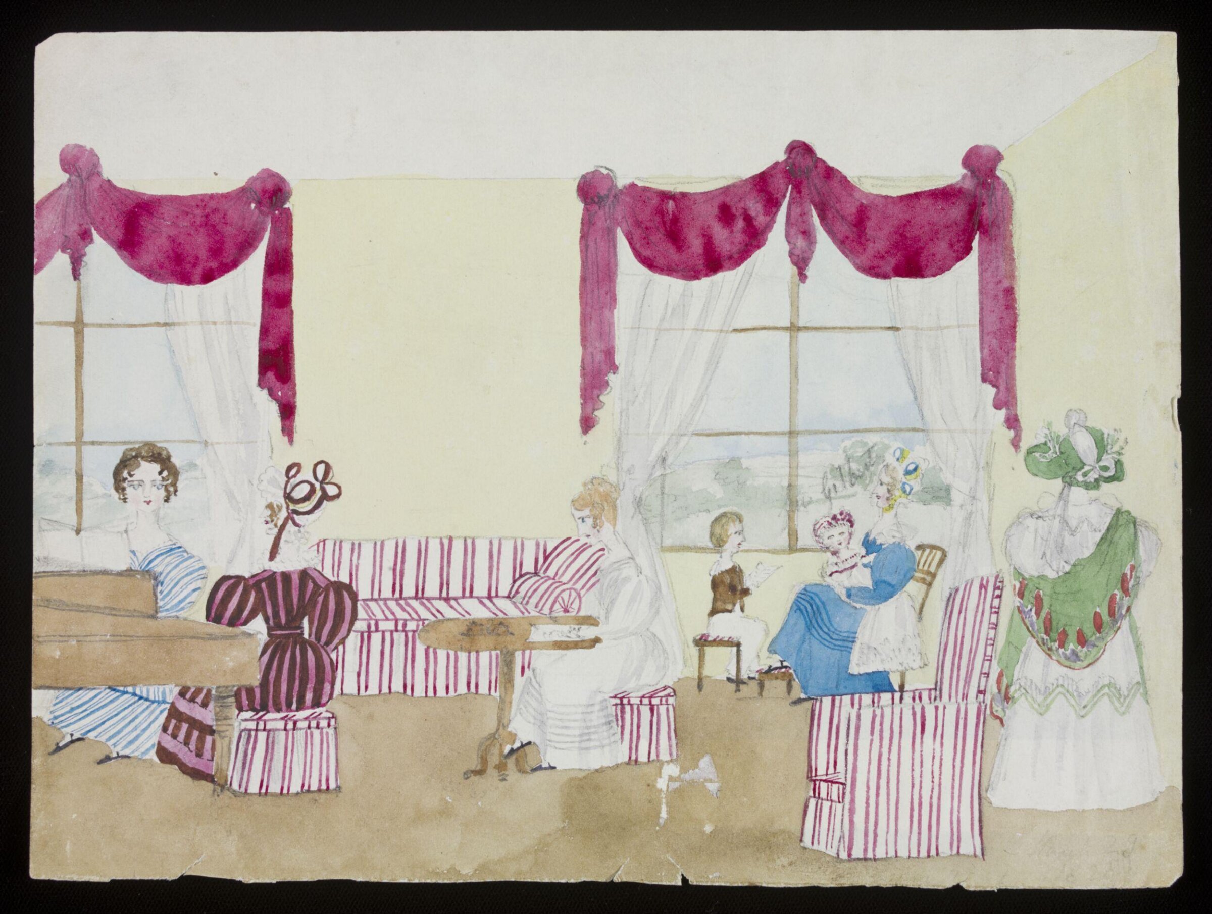 Watercolour drawing, Cecil Elizabeth Drummond, 29 March 1828