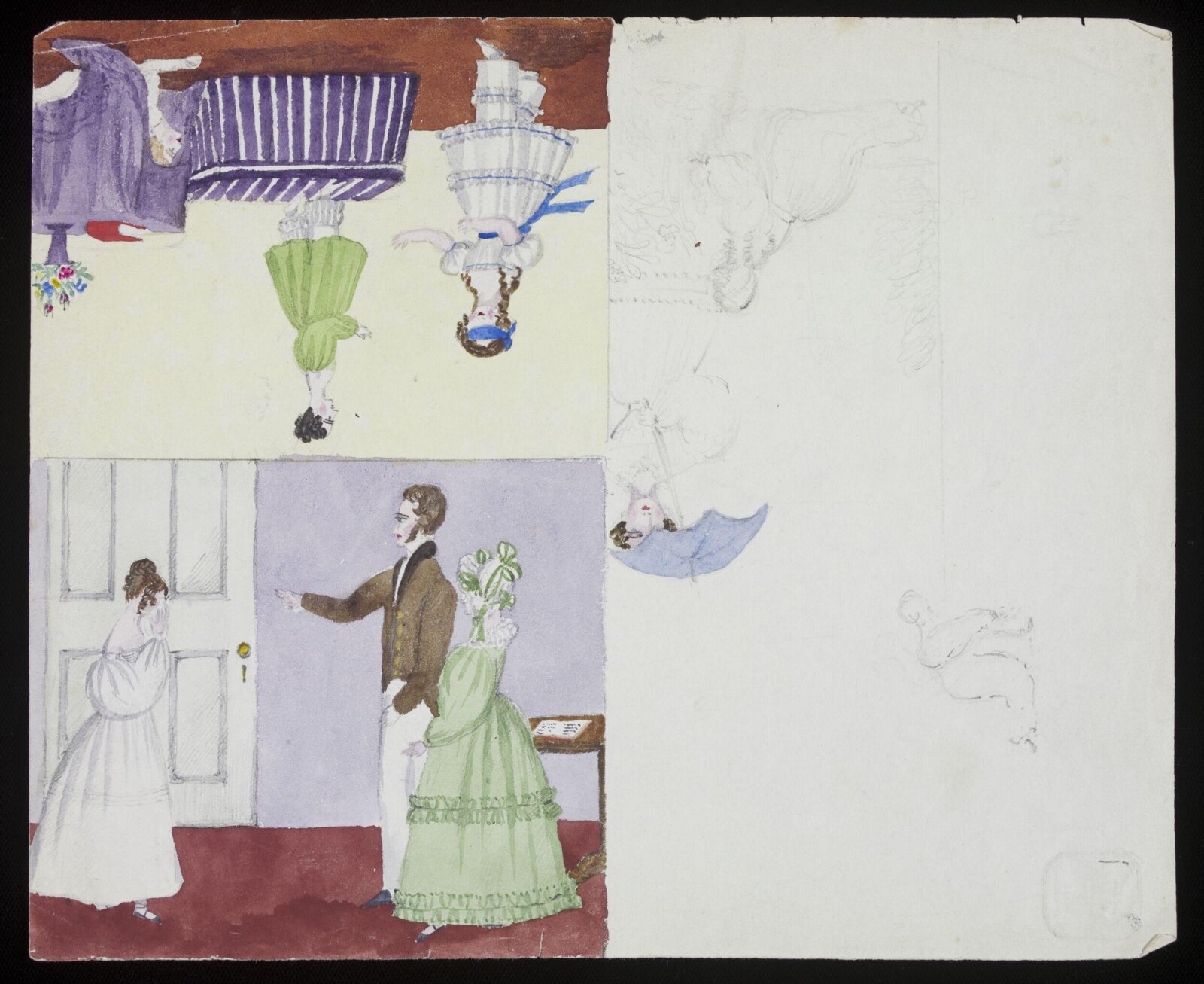Watercolour drawing, Cecil Elizabeth Drummond, c.1830