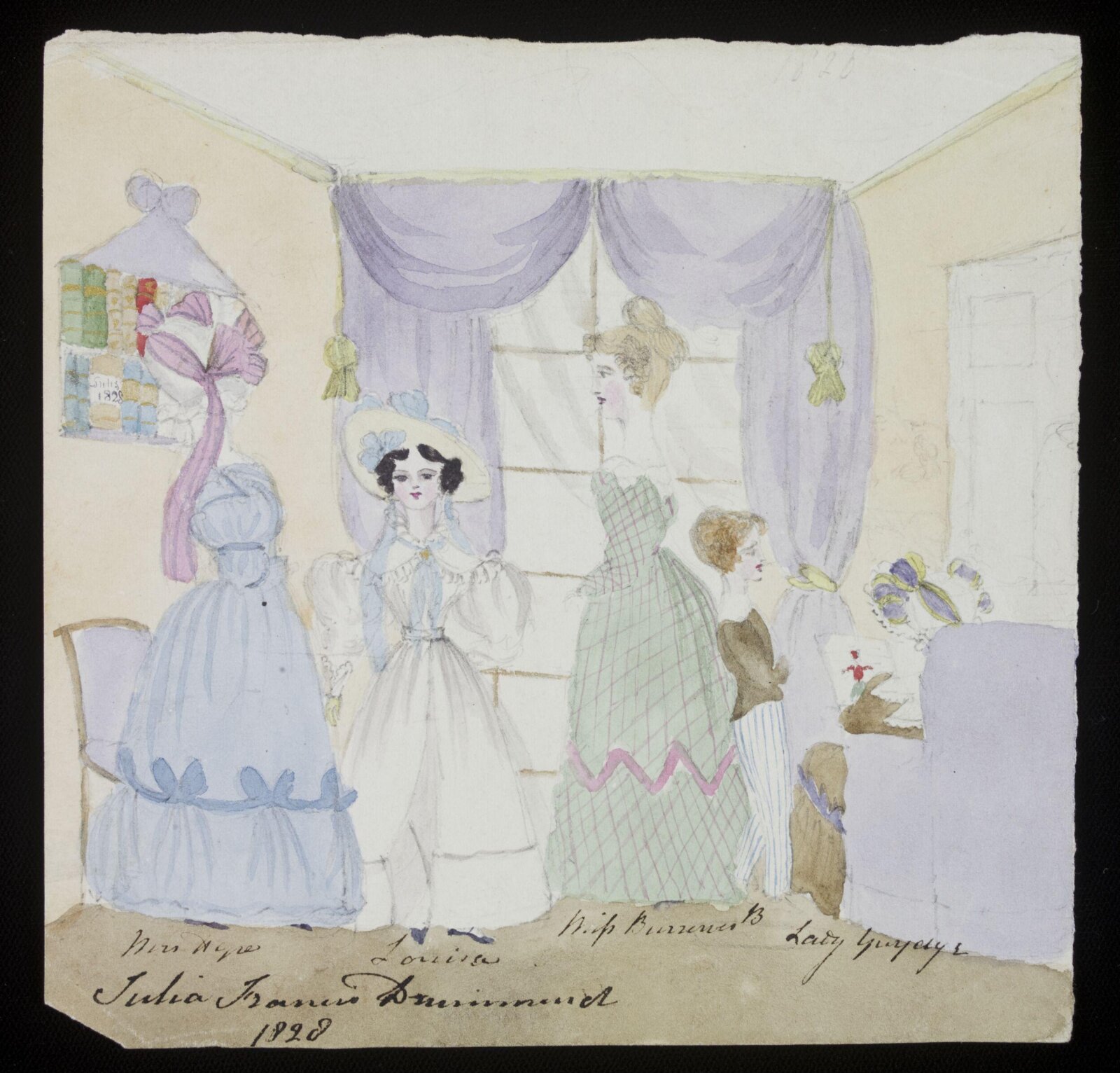 Watercolour drawing, Julia Frances Drummond, 1828