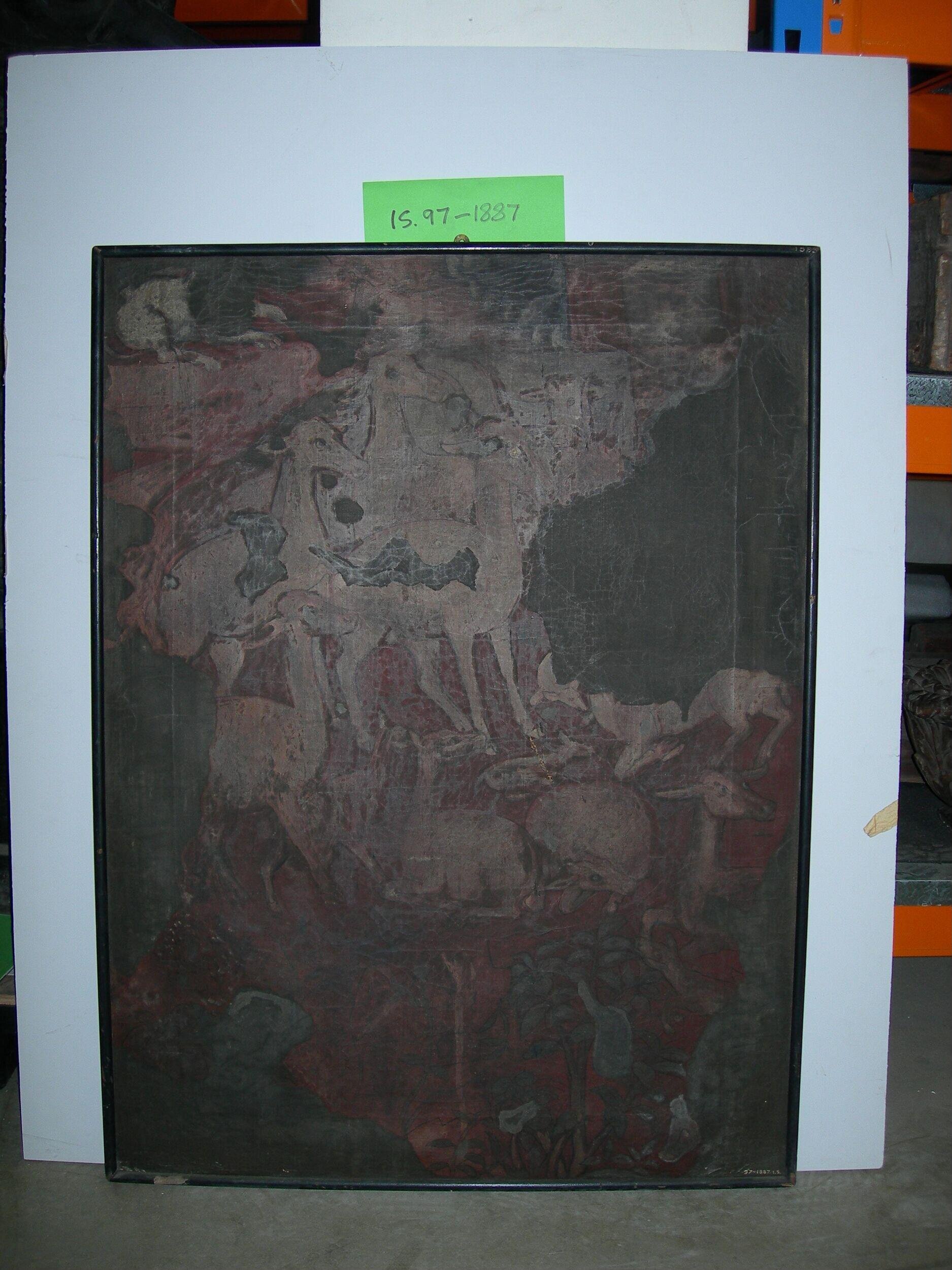 Copy of painting in the caves of Ajanta (Cave 17)