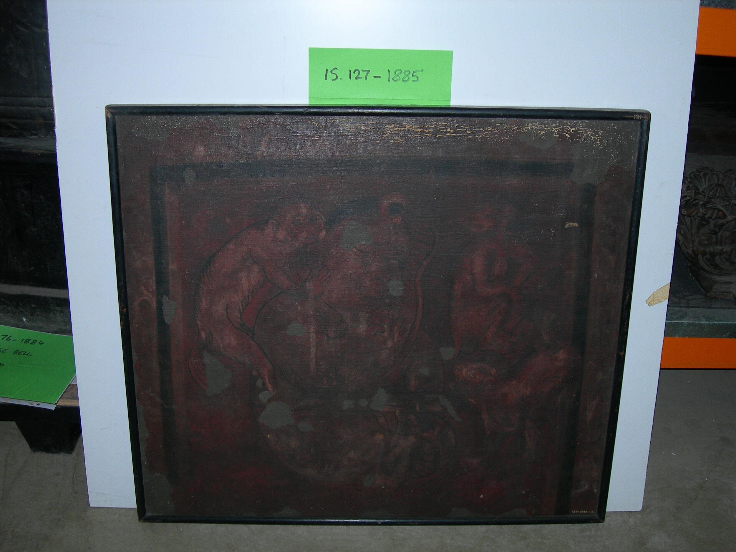 Copy of painting in the caves of Ajanta (Cave 17)