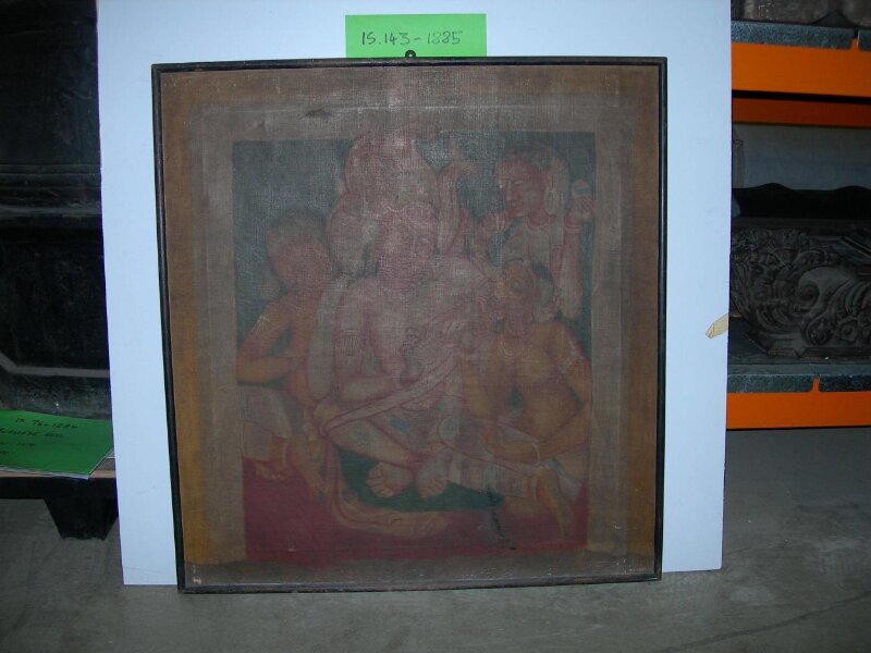 Copy of painting in the caves of Ajanta (Cave 2)