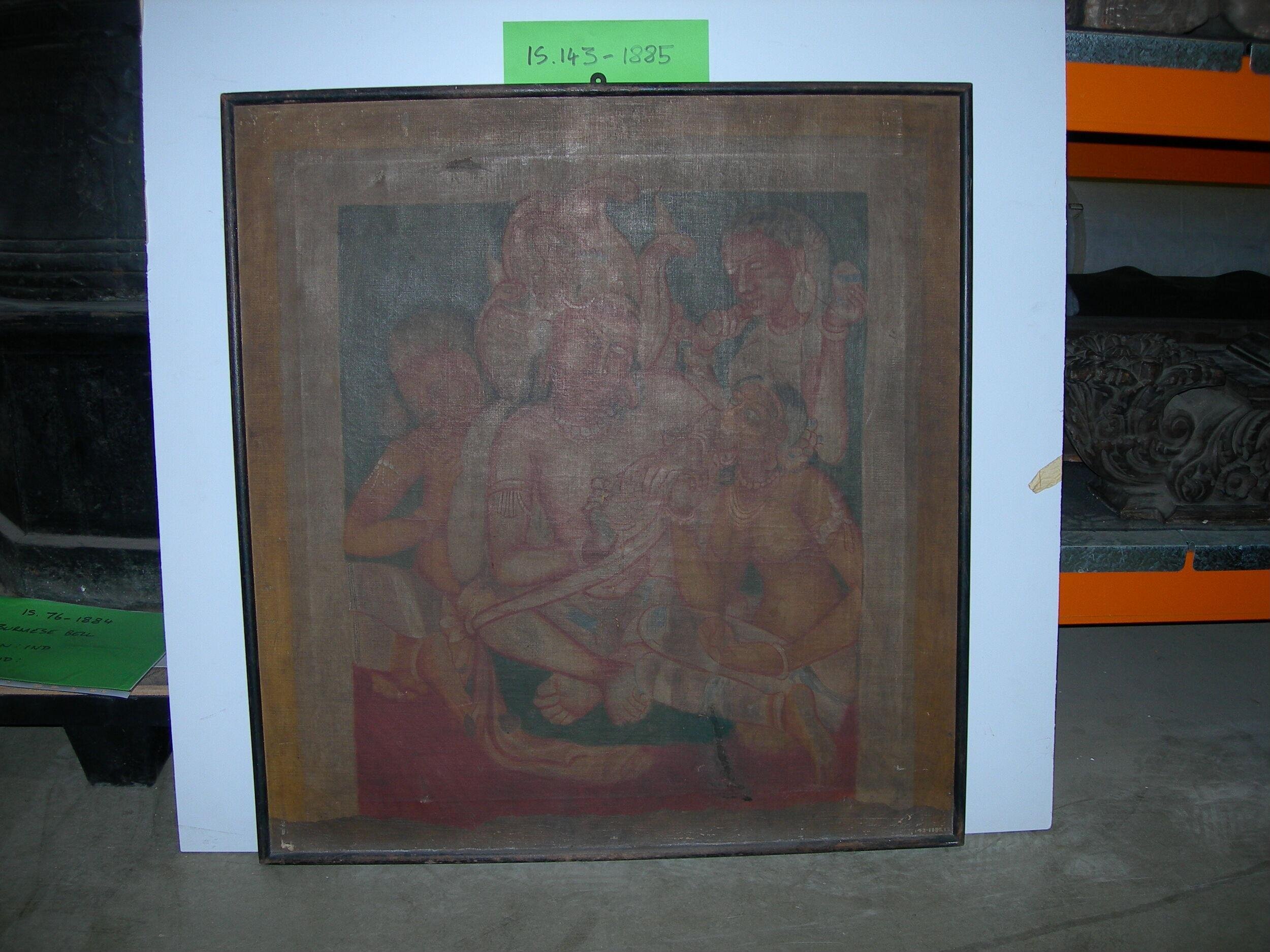 Copy of painting in the caves of Ajanta (Cave 2)