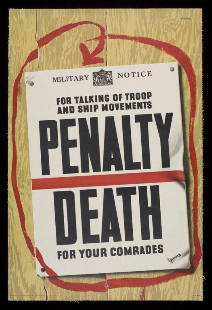For Talking Of Troop And Ship Movements Penalty Death For Your Comrades image