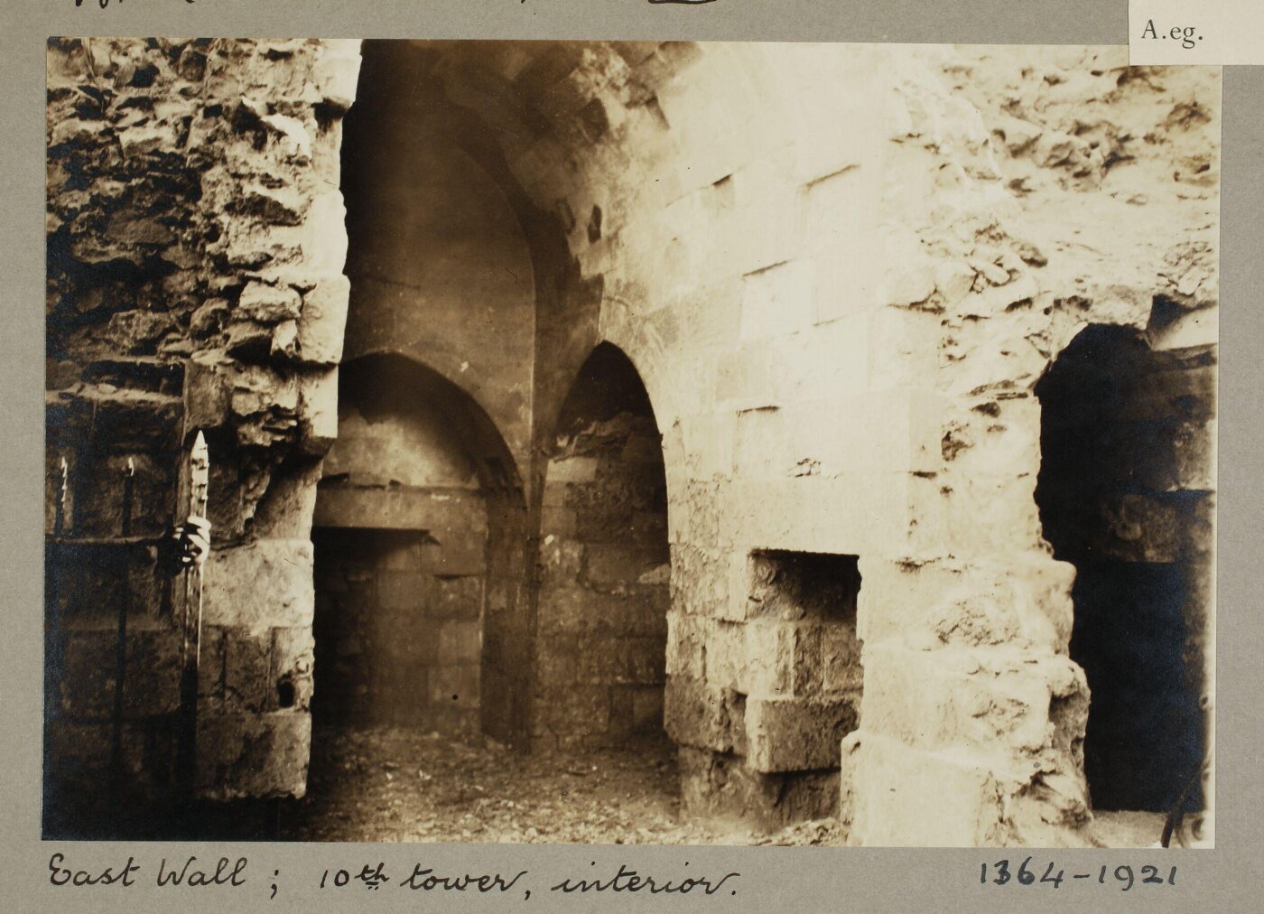 K.A.C. Creswell, 10th tower interior, Ayyubid Wall, Cairo