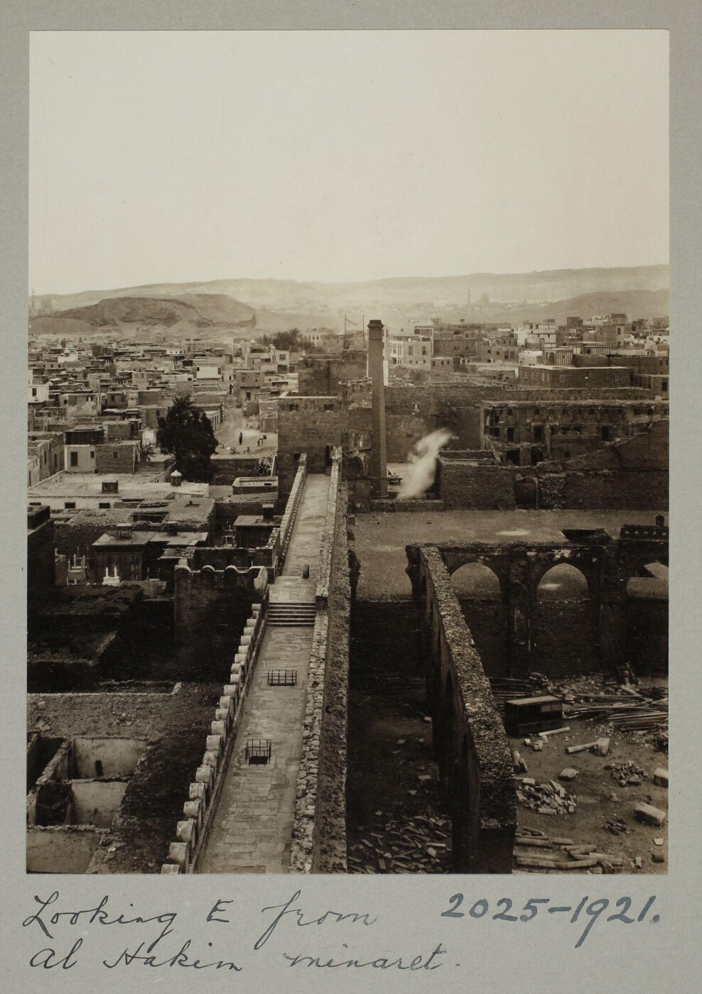 K.A.C. Creswell, Looking east from al-Hakim minaret, North Wall, Cairo