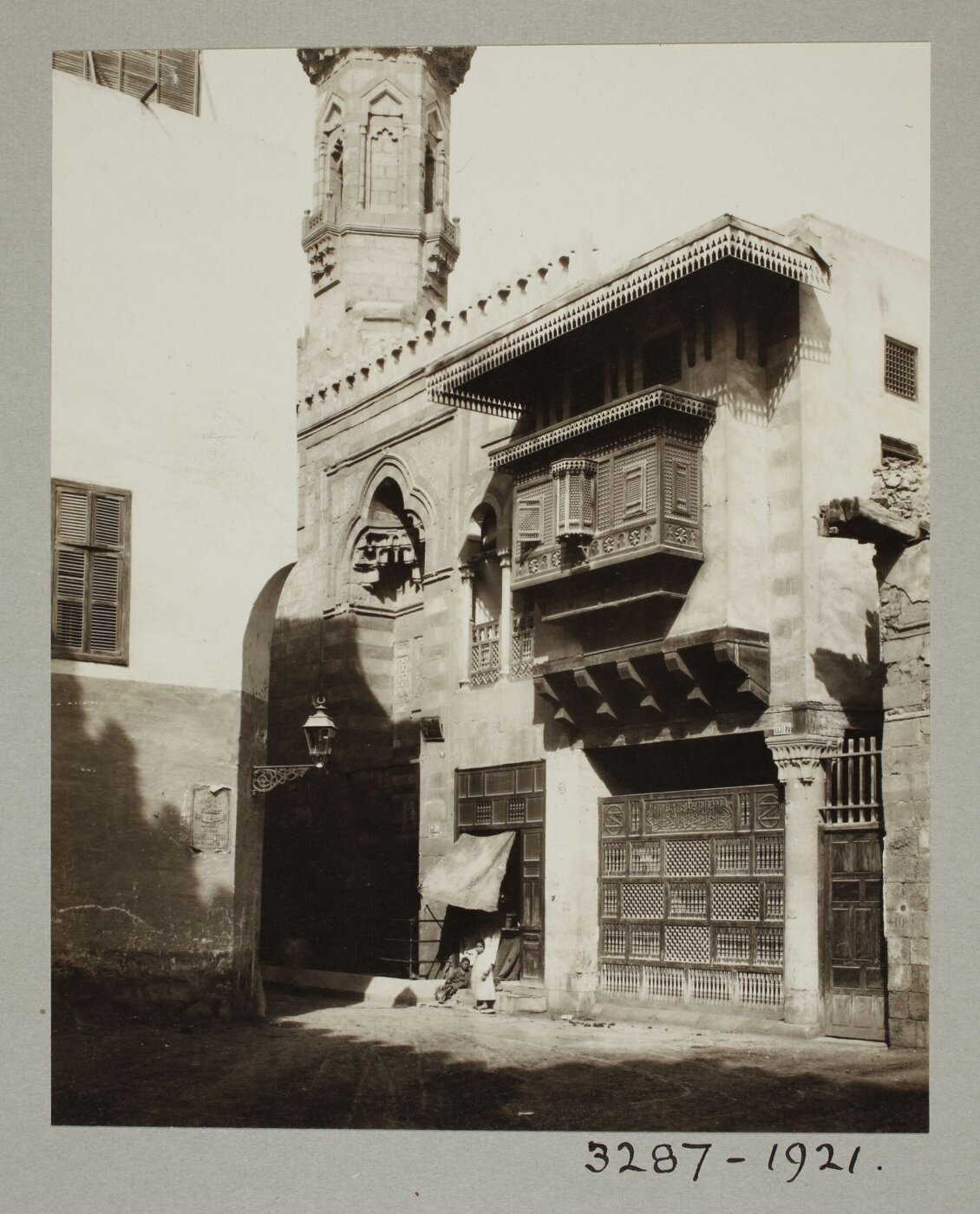 K.A.C. Creswell, Minaret and main façade of the mosque of Mamluk Amir Asanbugha, Cairo