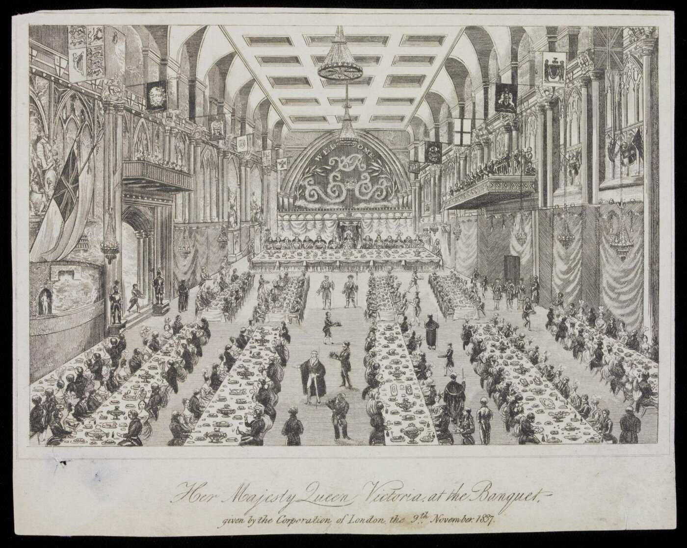 Unknown, Her Majesty Queen Victoria at the Banquet given by the Corporation of London, the 9th of November 1837.