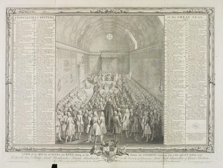 A View of the House of Peers, the King sitting on his Throne, the Commons attending him at the end of Ye Session 1741/2 top image