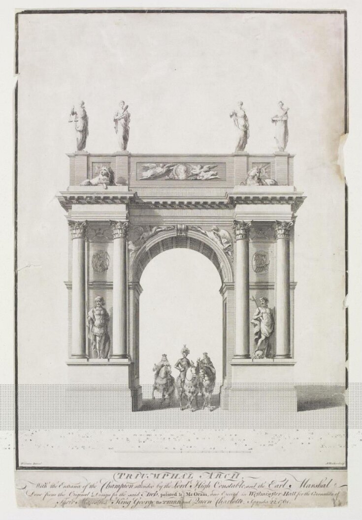 Triumphal Arch, With the Entrance of the Champion, attended by the Lord High Constable, and the Earl Marshal top image