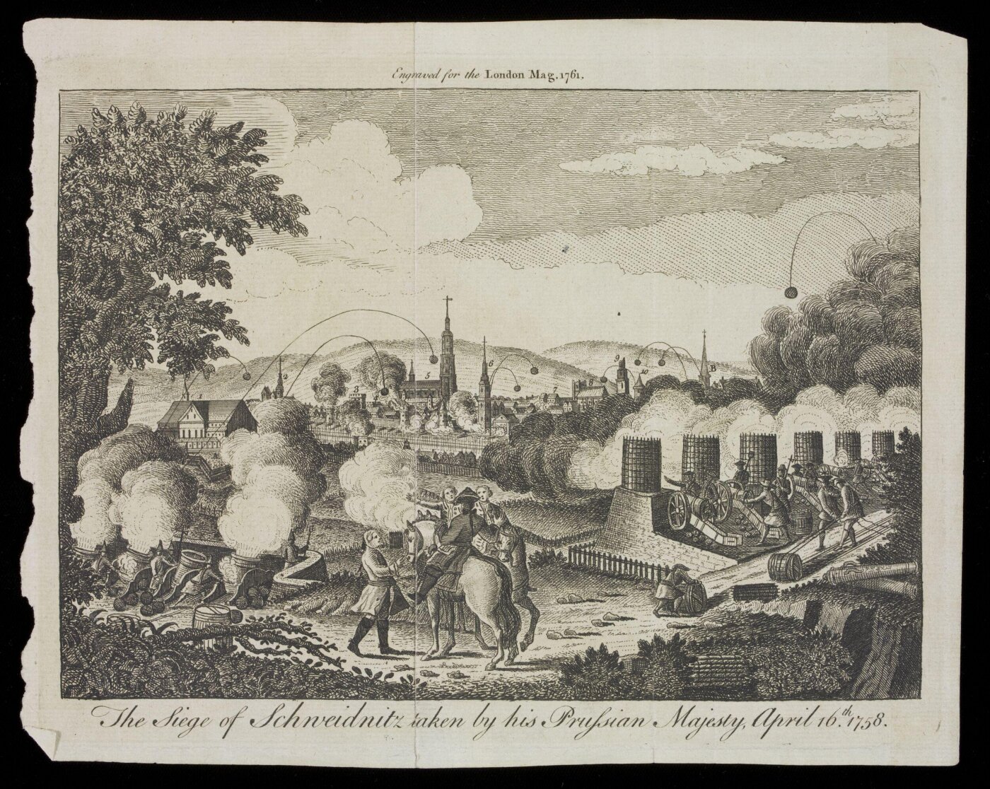 unknown, The Siege of Schweidnitz taken by his Prussian Majesty, April 16th 1758