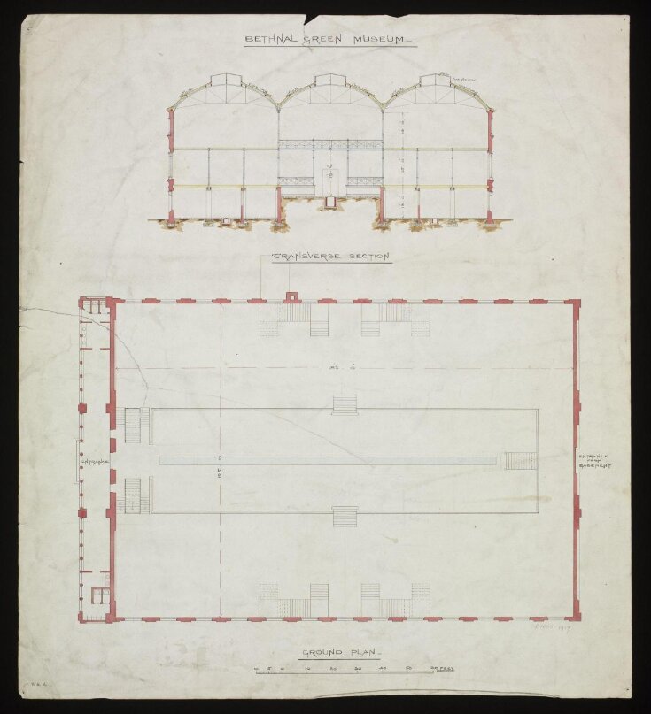 Bethnal Green Museum: Transverse Section and Ground Plan top image