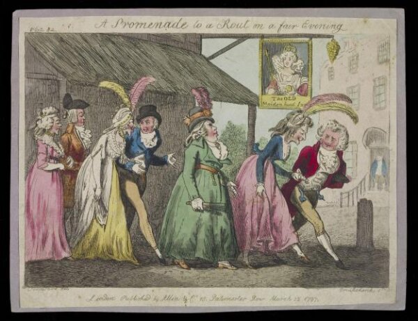 A Promenade to a Rout on a fair Evening | Woodward | Cruikshank