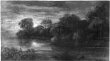 Landscape with Wooded Shore by Moonlight thumbnail 2