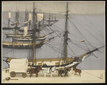 Loading the transatlantic mail at Falmouth 1833