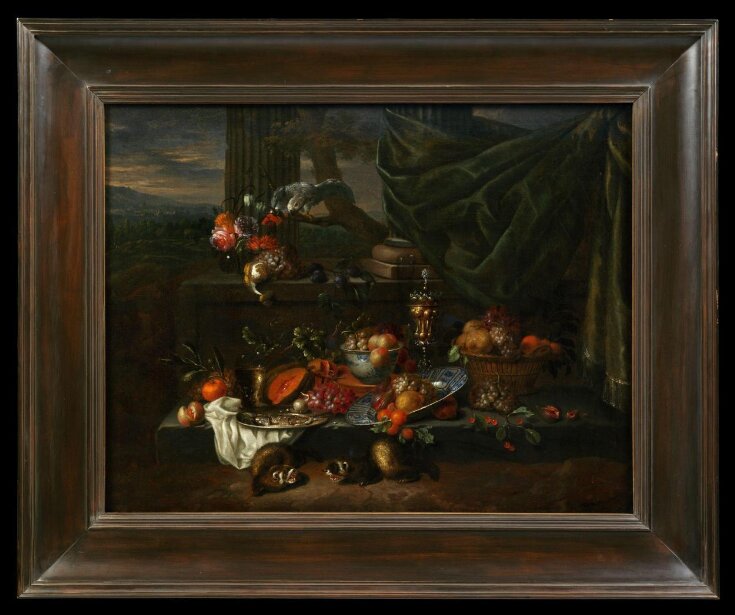 Still Life with Fruit, a Parrot and Polecat Ferrets top image