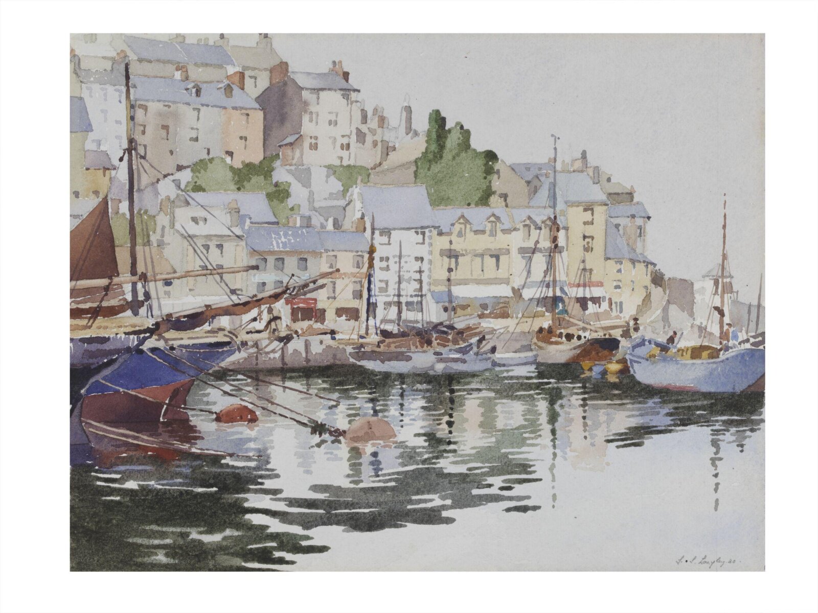Brixham Harbour, Stanislaus Soutten Longley, 1940