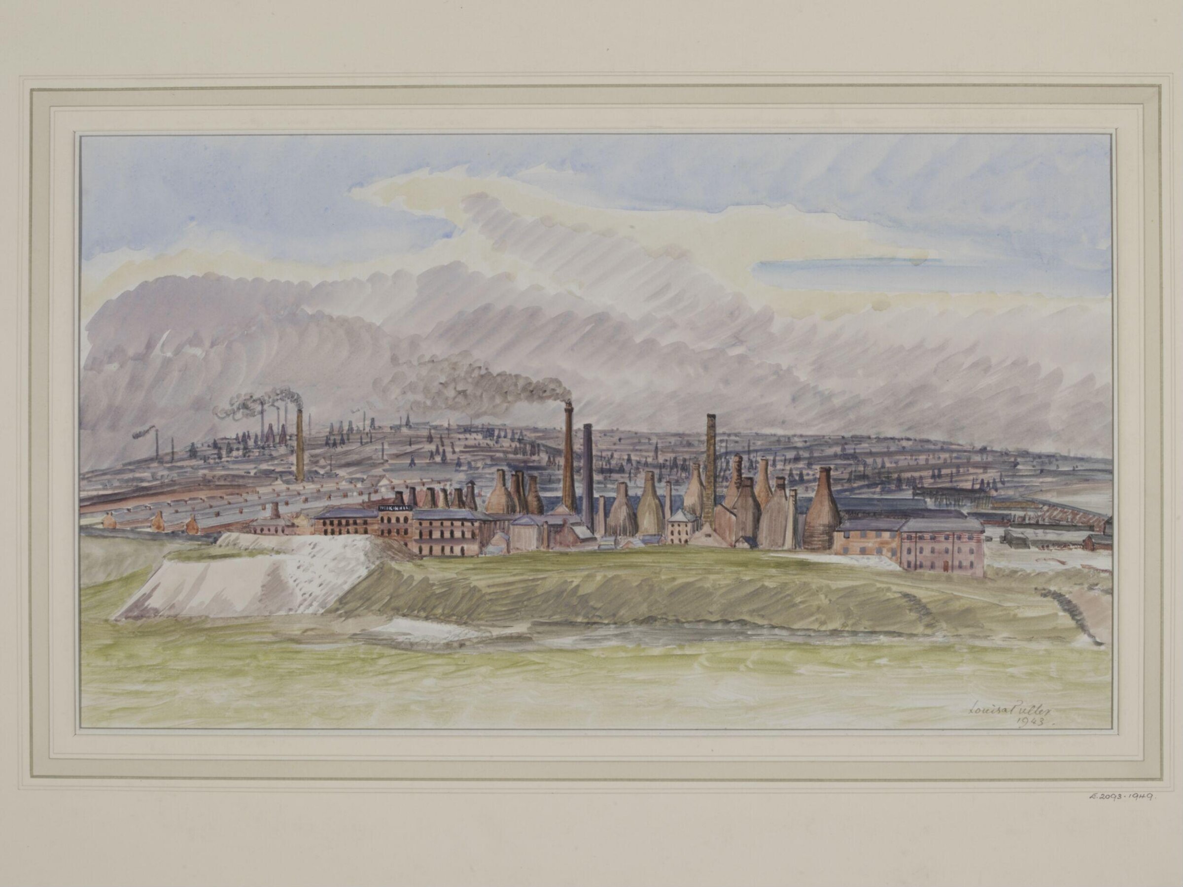General view of Hanley and Burslem, from near Wolstanton, Louisa Puller, 1943