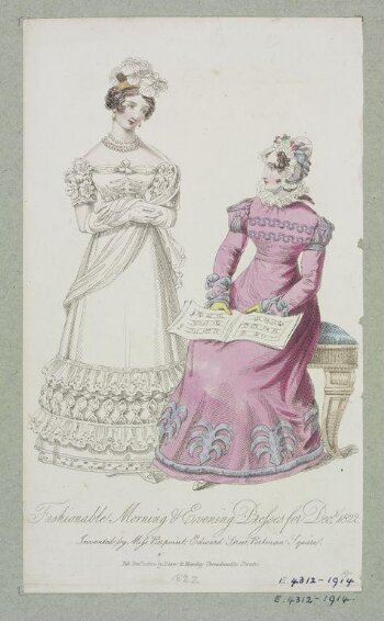 Fashionable Morning & Evening Dresses for Decr 1822