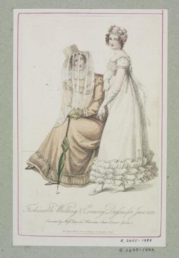 Fashionable Walking & Evening Dresses for June 1821