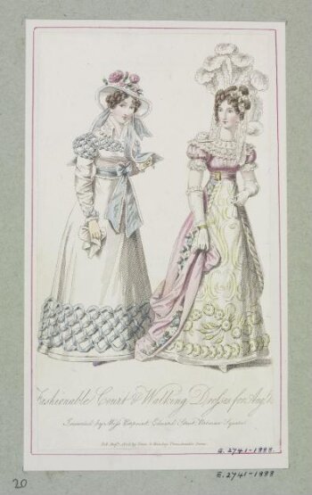 Fashionable Court & Walking Dresses for Augt 1825