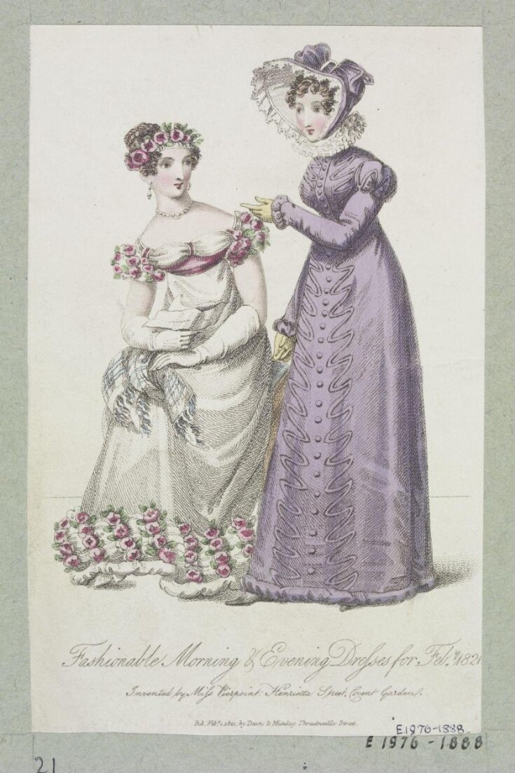 Fashionable Morning & Evening Dresses for Feby 1821 top image