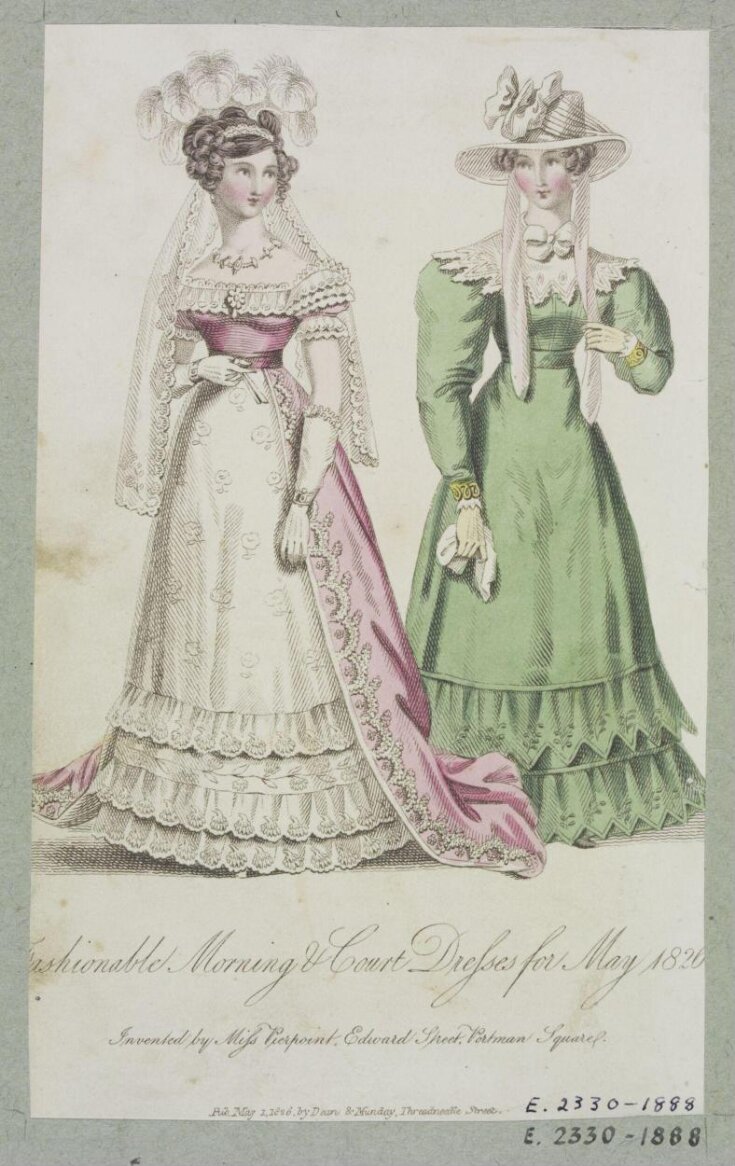 Fashionable Morning & Court Dresses for May 1826 top image