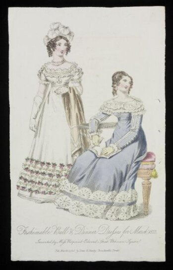 Fashionable Ball & Dinner Dresses for March 1823