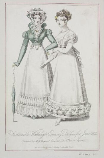 Fashionable Walking & Evening Dresses for June 1823