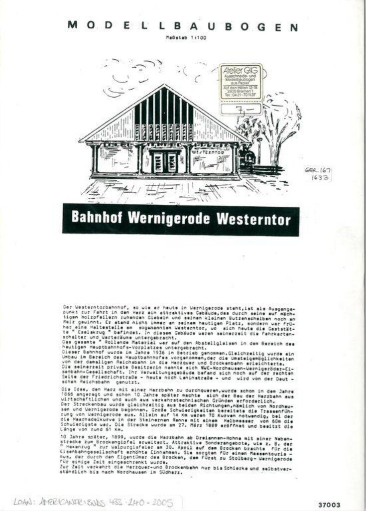 Bahnhof Wernigerode Westerntor top image