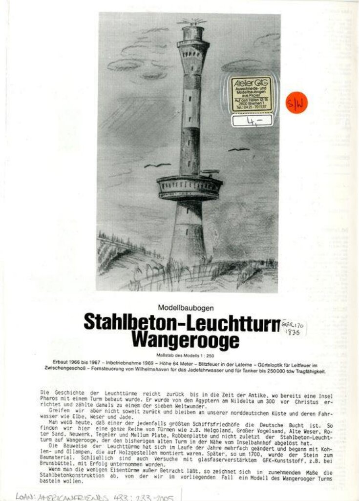 Stahlbeton-Leuchtturm Wangerooge image