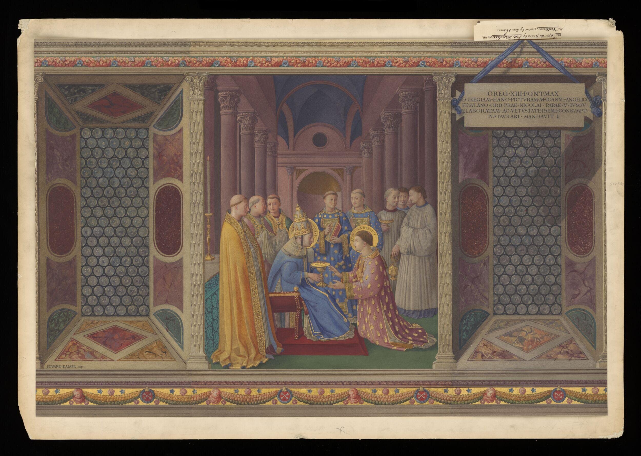 Copy after The Ordination of St Lawrence, Fra Angelico in the Niccoline Chapel (Vatican, Rome)
