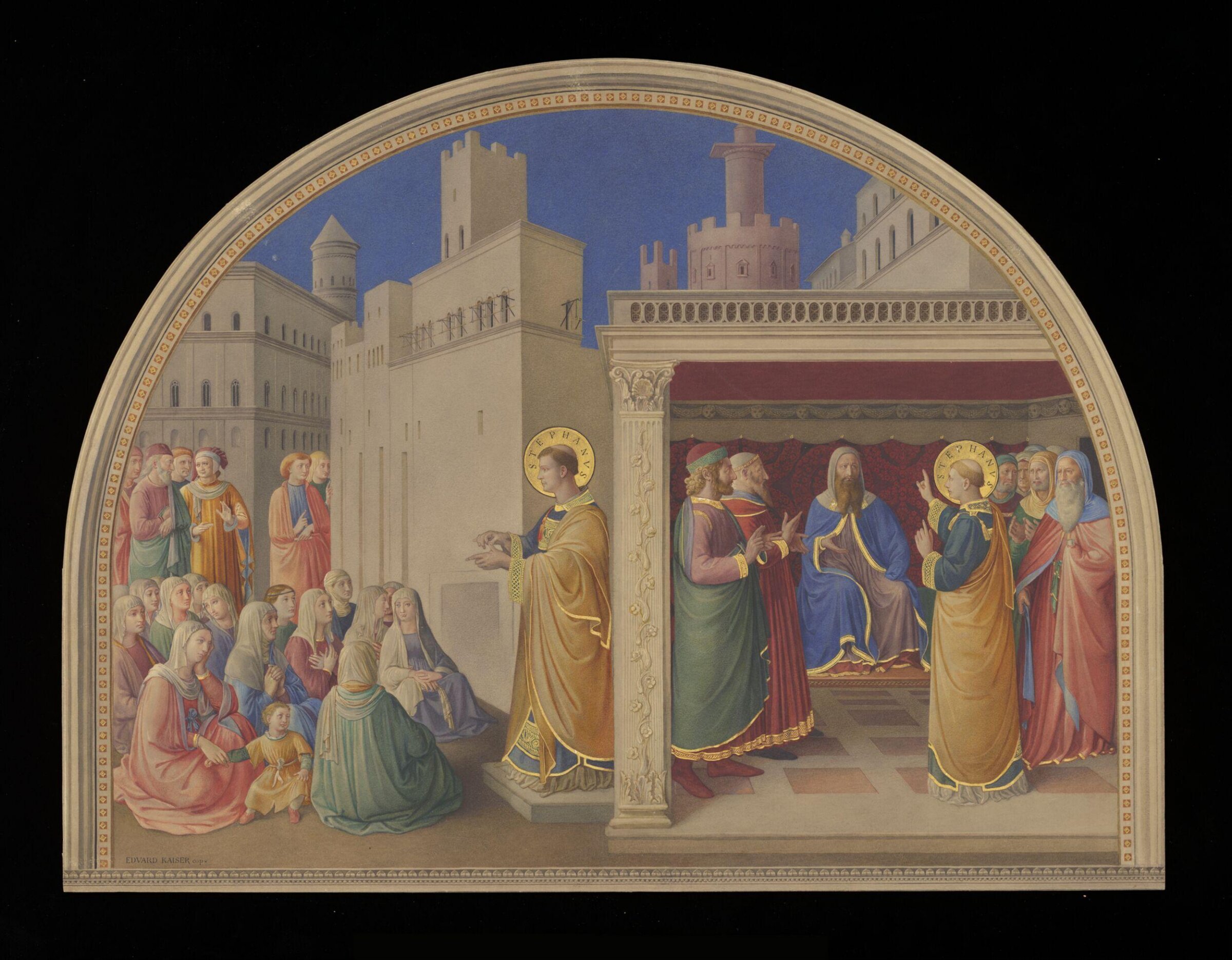 Copy after St Stephen preaching and St Stephen before the Council, Fra Angelico in the Niccoline Chapel (Vatican, Rome), Fra Angelico, 1878