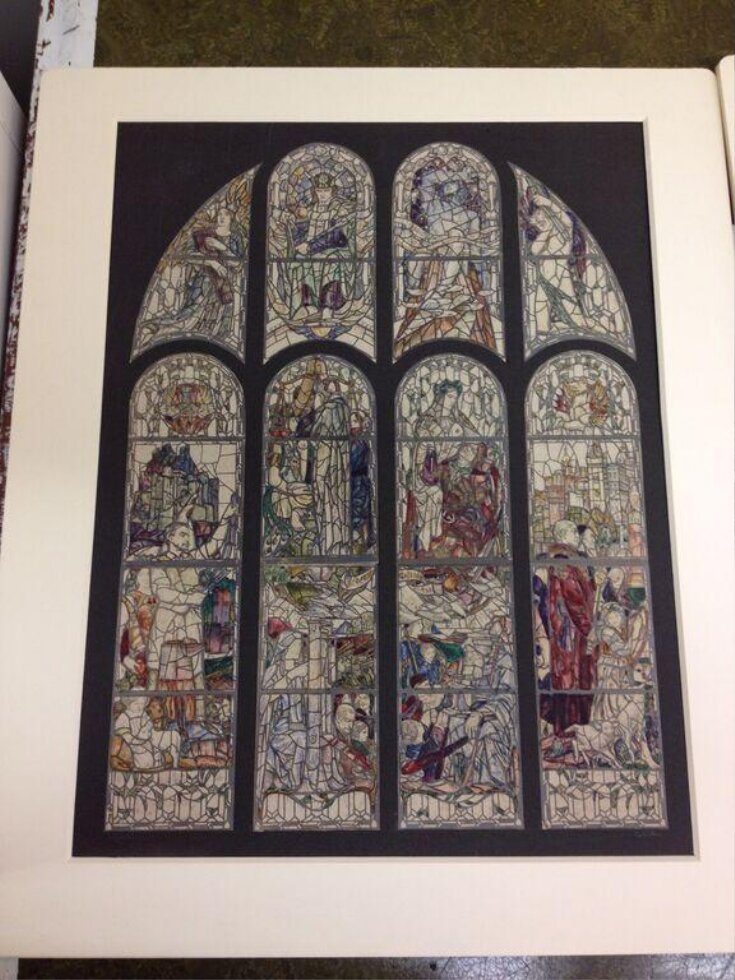 Design for stained glass windows at the Palace of Peace, the Hague top image