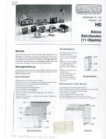 Kleine Bahnbauten (11 Objekte)