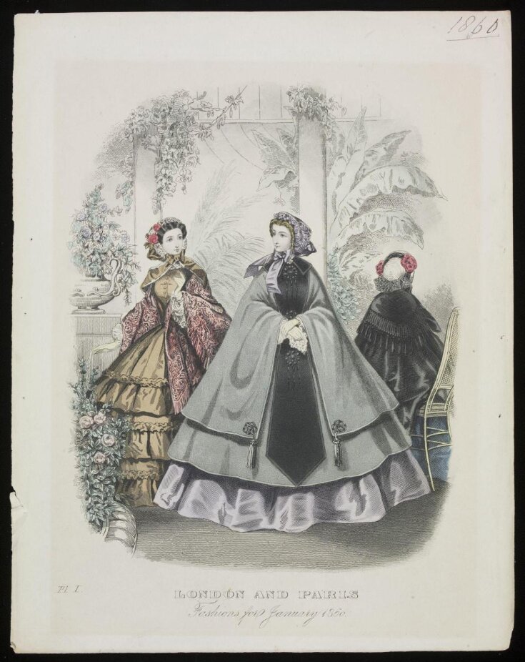 London and Paris Fashions for January 1860 top image