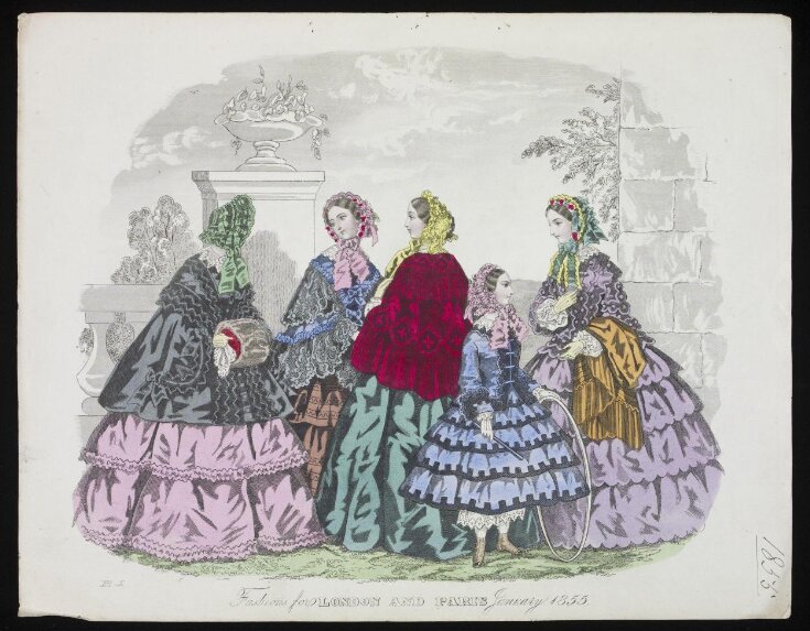 London and Paris Fashions for January 1855 top image