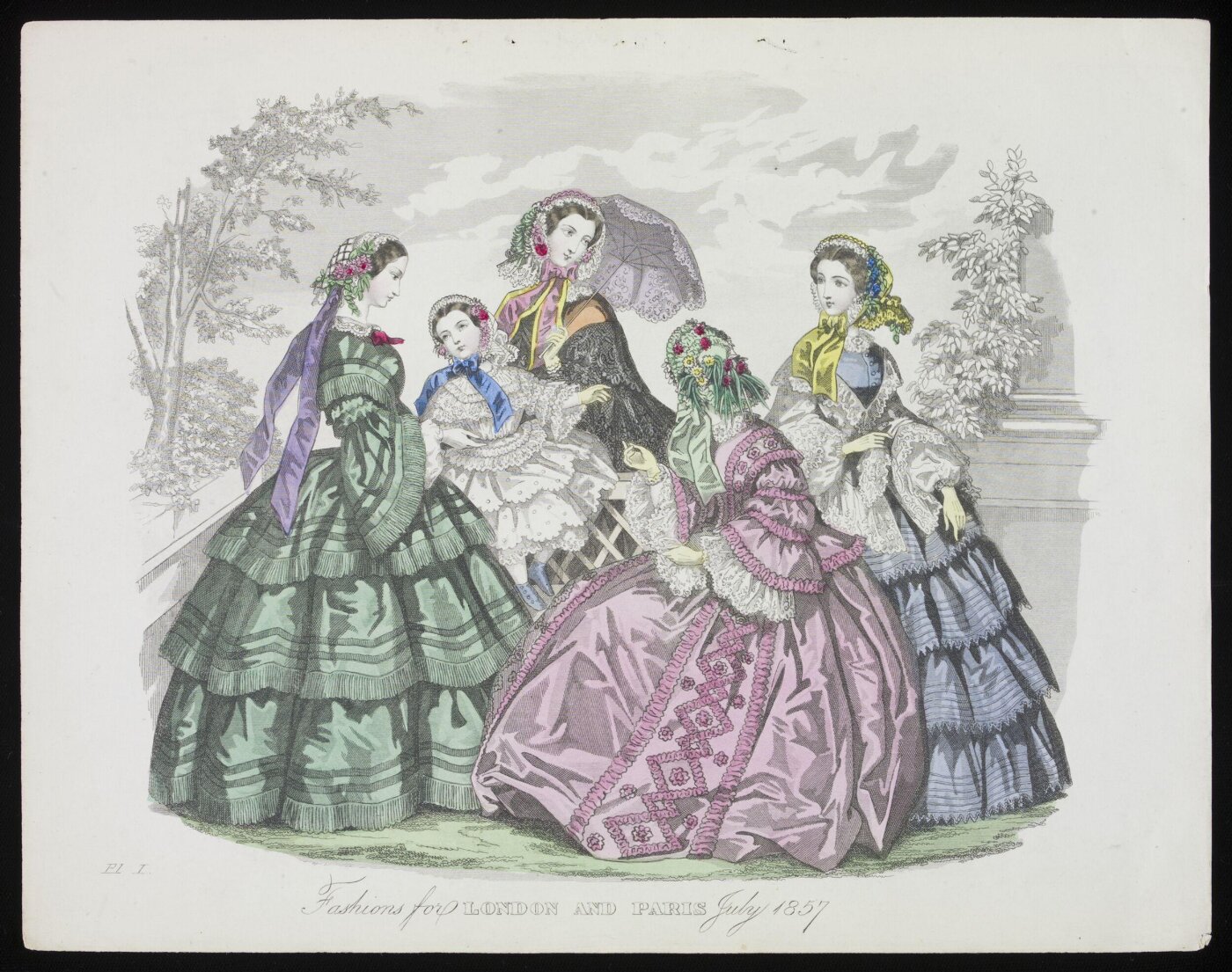 Unknown, London and Paris Fashions for July 1857