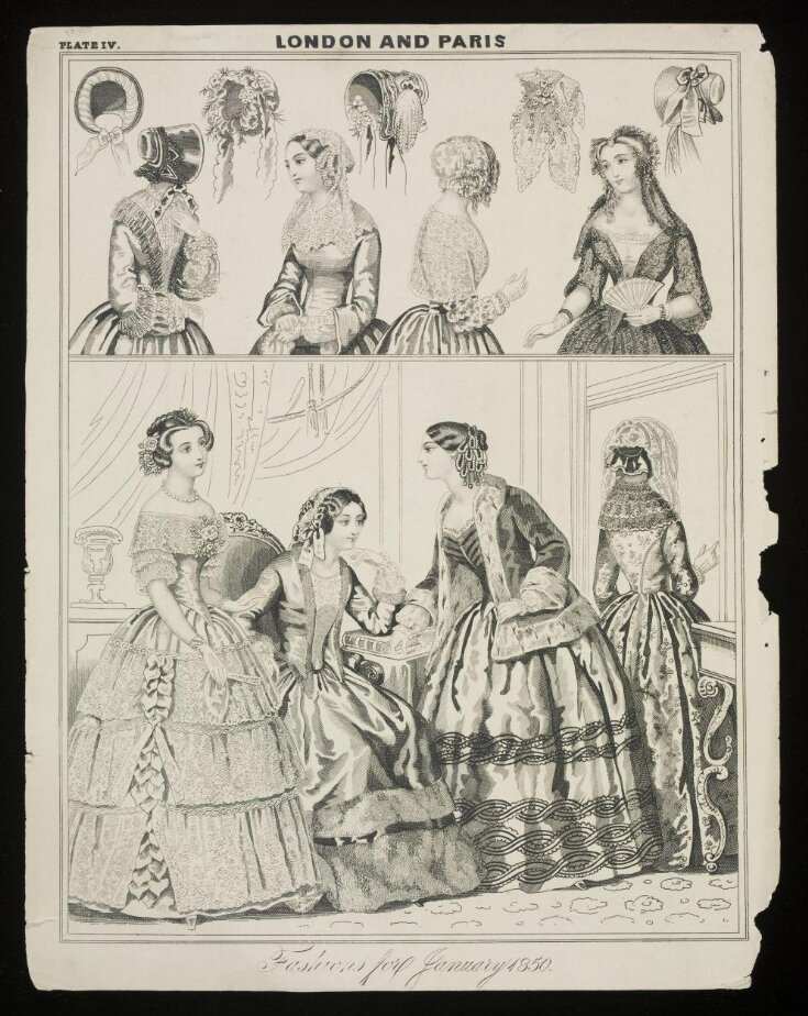 London and Paris Fashions for January 1850 top image