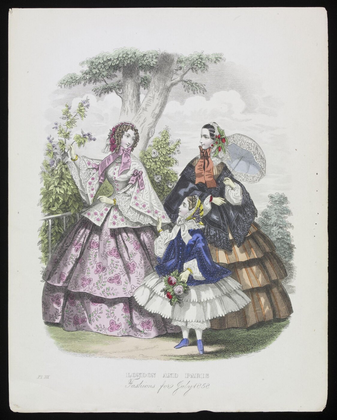 Unknown, London and Paris Fashions for July 1858