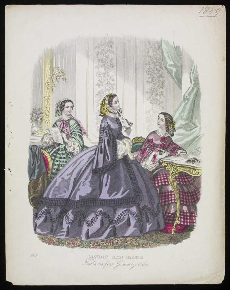 London and Paris Fashions for January 1859 top image