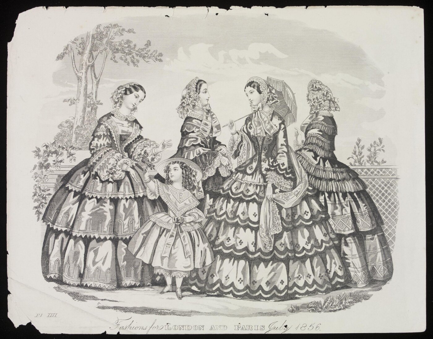 Unknown, London and Paris Fashions for July 1856