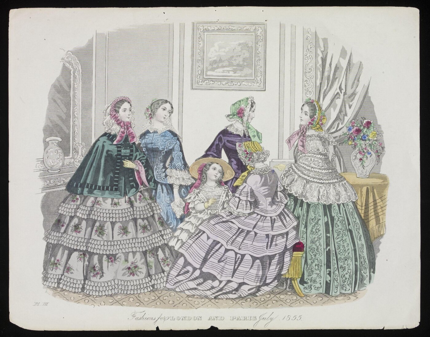 Unknown, London and Paris Fashions for July 1855
