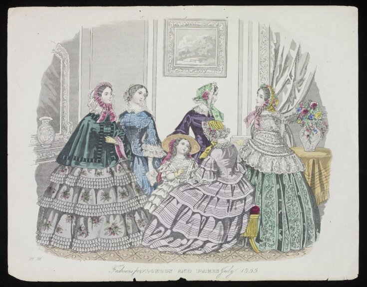 London and Paris Fashions for July 1855 top image