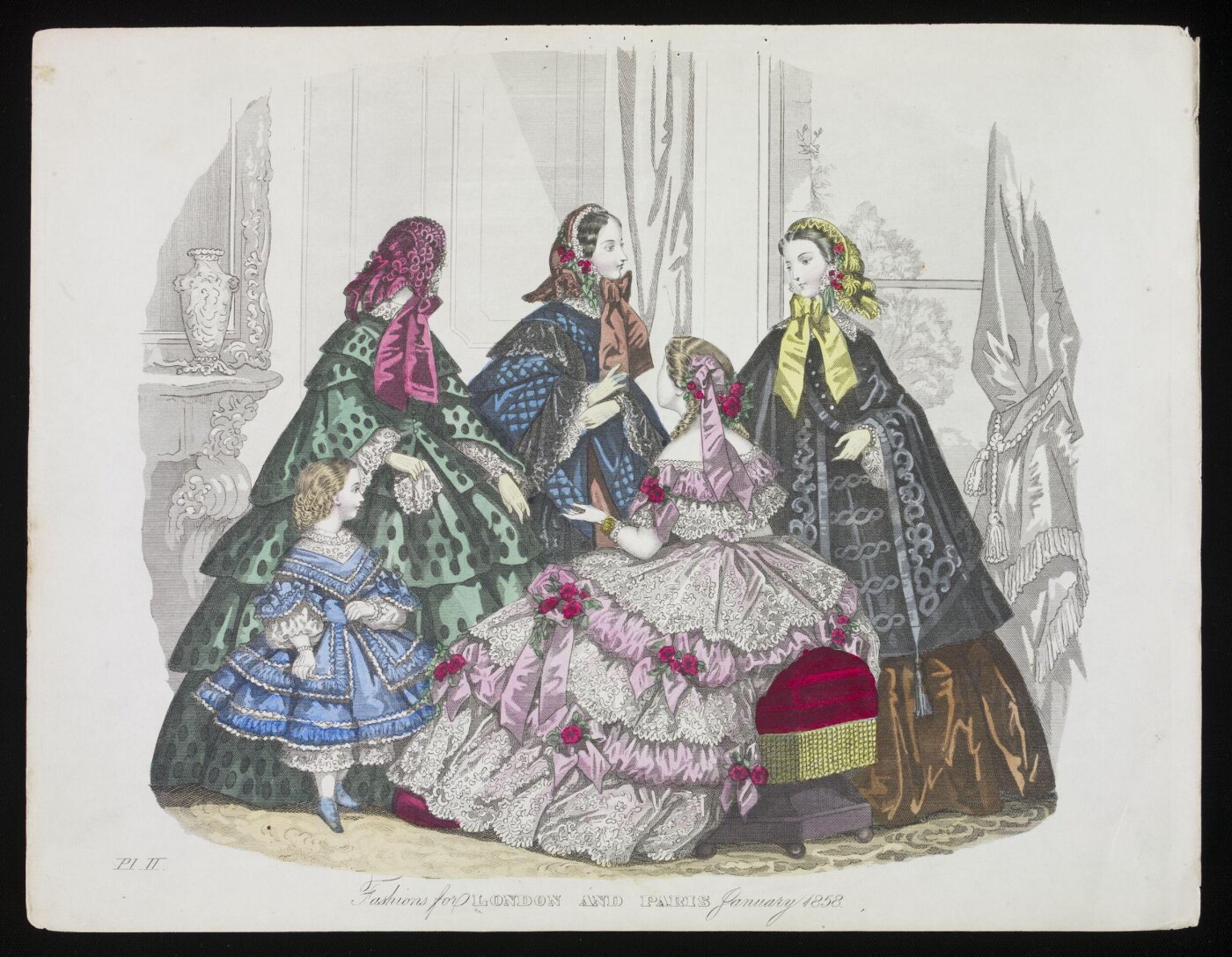 Unknown, London and Paris Fashions for January 1858